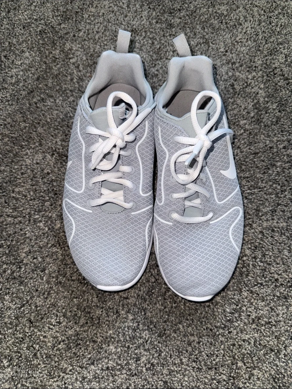 Nike Kids Light Gray Mesh Sneakers - White Accents